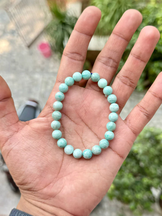 Natural Turquoise (Firoza) Bead Bracelet – A Symbol of Peace, Luck & Protection