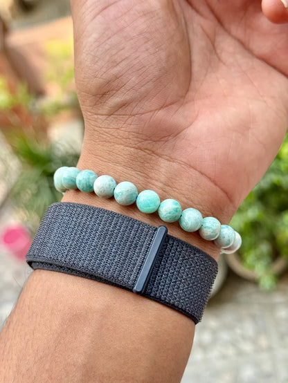 Natural Turquoise (Firoza) Bead Bracelet – A Symbol of Peace, Luck & Protection